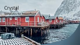  Presentation with traditional - Amazing theme having reins - traditional red rorbu houses backdrop and a  colored foreground