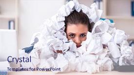  Presentation with new ideas - Audience pleasing slide deck consisting of rejection - businesswoman rejecting new ideas backdrop and a sky blue colored foreground