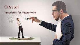  Presentation with negotiating - Slides having win win negotiating - big businessman want to eat background and a lemonade colored foreground