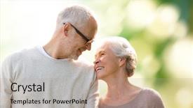  Presentation with senior couple - Cool new PPT theme with related nature - family age love relations backdrop and a coral colored foreground