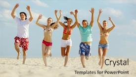  Presentation with running - Slides with employee morale - liability written on a board background and a  colored foreground.