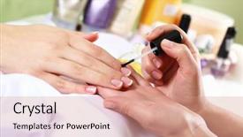  Presentation with spa salon - Theme featuring related objects in spa salon background and a  colored foreground