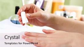  Presentation with spa salon - Presentation theme featuring related objects in spa salon background and a  colored foreground