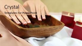  Presentation with salon and spa - Slide deck with related objects in spa salon background and a coral colored foreground