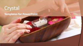  Presentation with spa salon - Amazing presentation design having related objects in spa salon backdrop and a  colored foreground