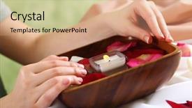  Presentation with spa salon - Presentation design with related objects in spa salon background and a  colored foreground