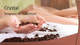  Presentation with spa salon - Colorful presentation theme enhanced with related objects in spa salon backdrop and a  colored foreground