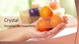  Presentation with manicure - Presentation theme featuring related objects in spa salon background and a  colored foreground