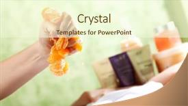  Presentation with spa salon - Presentation featuring related objects in spa salon background and a  colored foreground