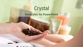  Presentation with spa salon - Slide set featuring related objects in spa salon background and a  colored foreground