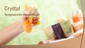  Presentation with spa salon - Presentation design consisting of related objects in spa salon background and a  colored foreground