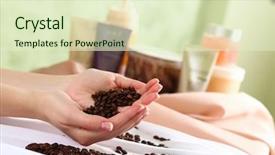  Presentation with spa salon - Amazing slide set having wintertime greeting card red gold backdrop and a coral colored foreground.