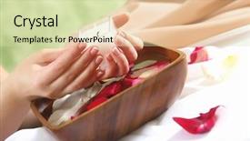  Presentation with spa salon - Audience pleasing PPT theme consisting of related objects in spa salon backdrop and a  colored foreground