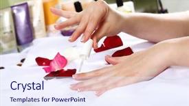  Presentation with spa salon - PPT layouts featuring related objects in spa salon background and a  colored foreground