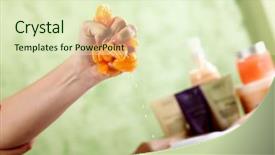  Presentation with ent medical related - PPT theme having related objects in spa salon background and a  colored foreground