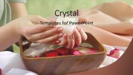  Presentation with spa salon - Slide deck with related objects in spa salon background and a  colored foreground