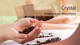  Presentation with spa salon - Colorful presentation design enhanced with related objects in spa salon backdrop and a  colored foreground