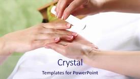  Presentation with spa salon - Presentation design enhanced with related objects in spa salon background and a  colored foreground