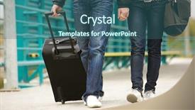  Presentation with old couple walking - Beautiful PPT layouts featuring related trains - image of couple walking down backdrop and a ocean colored foreground