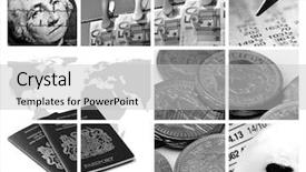  Presentation with business plan cover page images - Audience pleasing slide deck consisting of related transaction - monochrome version of twelve images backdrop and a light gray colored foreground