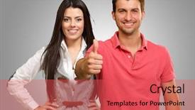  Presentation with gray - Presentation theme with relations hip - portrait of happy couple background and a  colored foreground