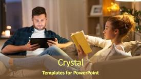  Presentation with people - Presentation featuring internet relationship - leisure and people concept background and a tawny brown colored foreground