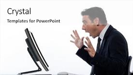  Presentation with monitor-computer - Beautiful slide deck featuring isolated white background expressing shutdown backdrop and a white colored foreground