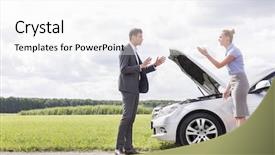  Presentation with full page business - PPT layouts with relationship breakdown - full length side view background and a white colored foreground