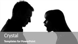  Presentation with dispute - Slide set consisting of relationship breakdown - one caucasian couple man background and a gray colored foreground