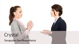  Presentation with angry workers - Cool new presentation with relationship breakdown - two angry businesswomans backdrop and a lemonade colored foreground