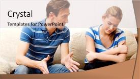  Presentation with conflict - Amazing presentation theme having relationship breakdown - young couple having conflict backdrop and a lemonade colored foreground