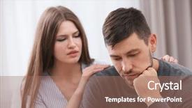  Presentation with depressed - Audience pleasing PPT theme consisting of anger happiness - depressed couple after quarrel backdrop and a coral colored foreground