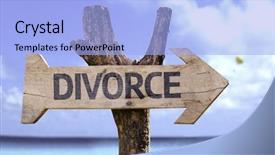  Presentation with divorce - Cool new presentation theme with disscution - divorce wooden sign backdrop and a light blue colored foreground