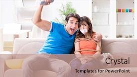  Presentation with wife - Presentation having family crisis - man tying up his wife background and a coral colored foreground