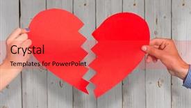 Presentation with broken heart - Colorful slide set enhanced with two hands holding broken heart backdrop and a red colored foreground
