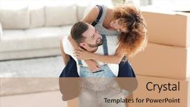  Presentation with married couple - Beautiful presentation design featuring relationship chart - happy married couple in his backdrop and a  colored foreground