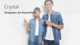  Presentation with relationship - PPT theme consisting of relationship-concept-young-couple-back background and a light gray colored foreground