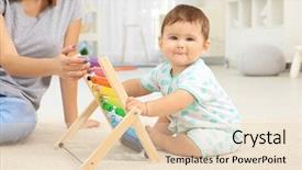  Presentation with mother baby - Slide deck having relationship development - mother with baby boy playing background and a lemonade colored foreground