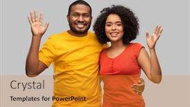  Presentation with relationships - Colorful slides enhanced with relationships-and-people-concept-happy backdrop and a gold colored foreground