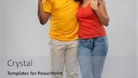  Presentation with african people - Colorful PPT theme enhanced with relationships-and-people-concept-happy backdrop and a light gray colored foreground