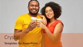  Presentation with african people - Beautiful PPT theme featuring relationships-and-people-concept-happy backdrop and a gold colored foreground