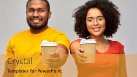  Presentation with relationships - Audience pleasing slides consisting of relationships-and-people-concept-happy backdrop and a gold colored foreground