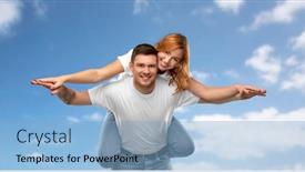  Presentation with relationships - Theme consisting of relationships-and-people-concept-portrait background and a light blue colored foreground