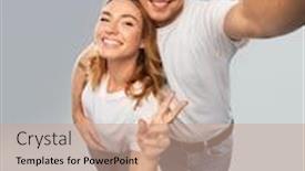  Presentation with relationships - Amazing presentation design having relationships-technology-and-people-concept backdrop and a coral colored foreground