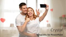  Presentation with relationships - Cool new presentation theme with relationships-technology-and-valentine-s backdrop and a coral colored foreground