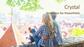  Presentation with movie theater loving couple - Cool new slides with relativity - young loving couple traveling backdrop and a soft green colored foreground