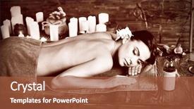  Presentation with ayurveda - Theme with relax after sport brown sepia background and a red colored foreground