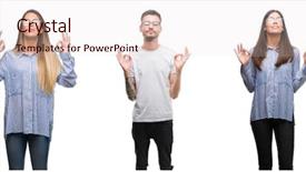  Presentation with young business people - Amazing slide deck having relax and smiling with eye backdrop and a lemonade colored foreground