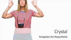  Presentation with meditation - PPT theme with relax and smiling with eye background and a  colored foreground