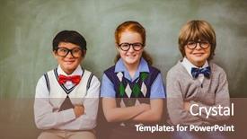  Presentation with maths for school kids - Presentation theme having relax child - portrait of smiling little school background and a  colored foreground